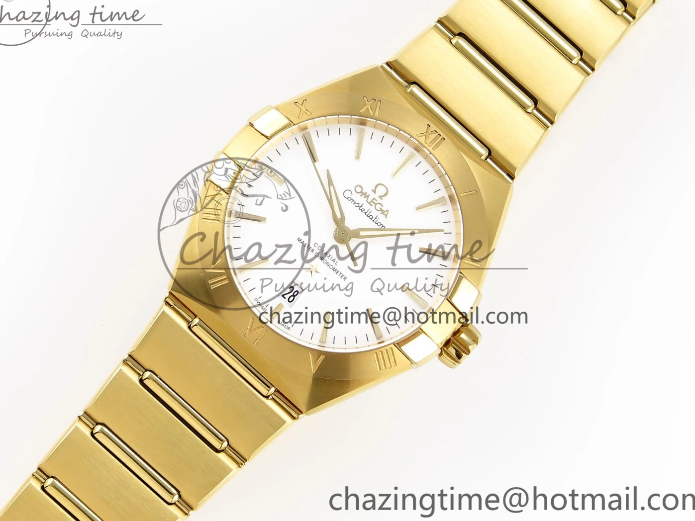 0303 Constellation 39mm YG ASWF 1:1 Best Edition White Dial on YG Bracelet A Casual 7780